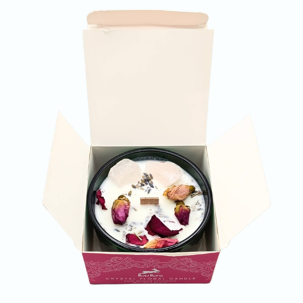 Hop Hare magische kaars met bloemen en edelstenen - The Lovers