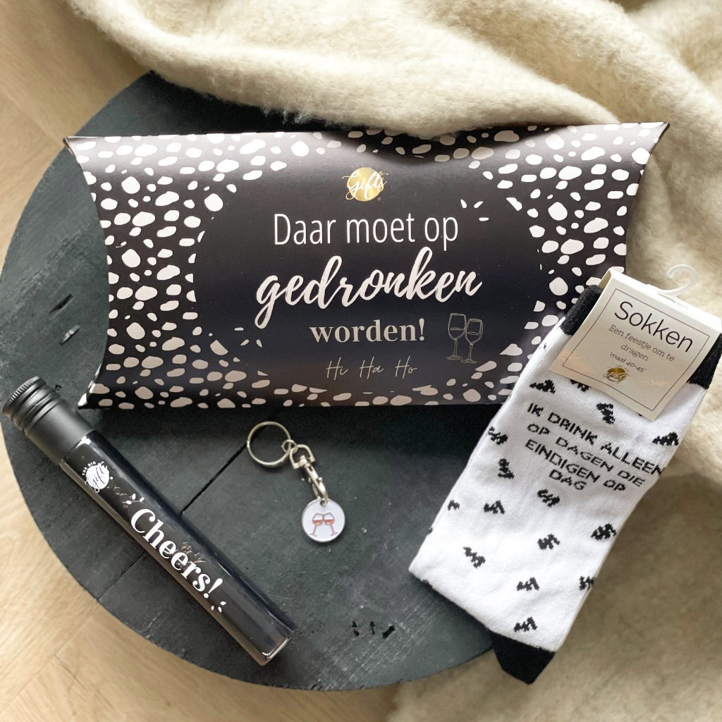 Cadeauset "Daar moet op gedronken worden" of "Tijd voor wijn"